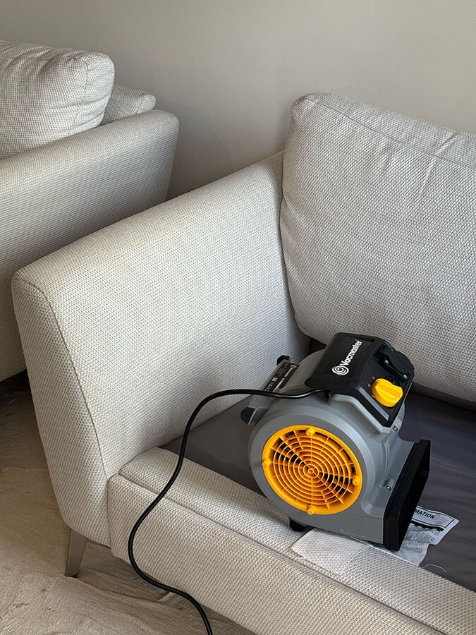 Refresh Carpets & Upholstery use professional industrial grade dyers to get you back to normal quickly